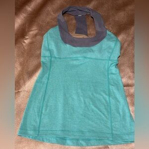 Lululemon tank. Size 6. Grey and sea green. EUC